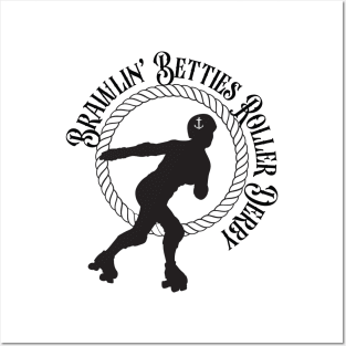 Brawlin' Betties Roller Derby - Black Logo Posters and Art